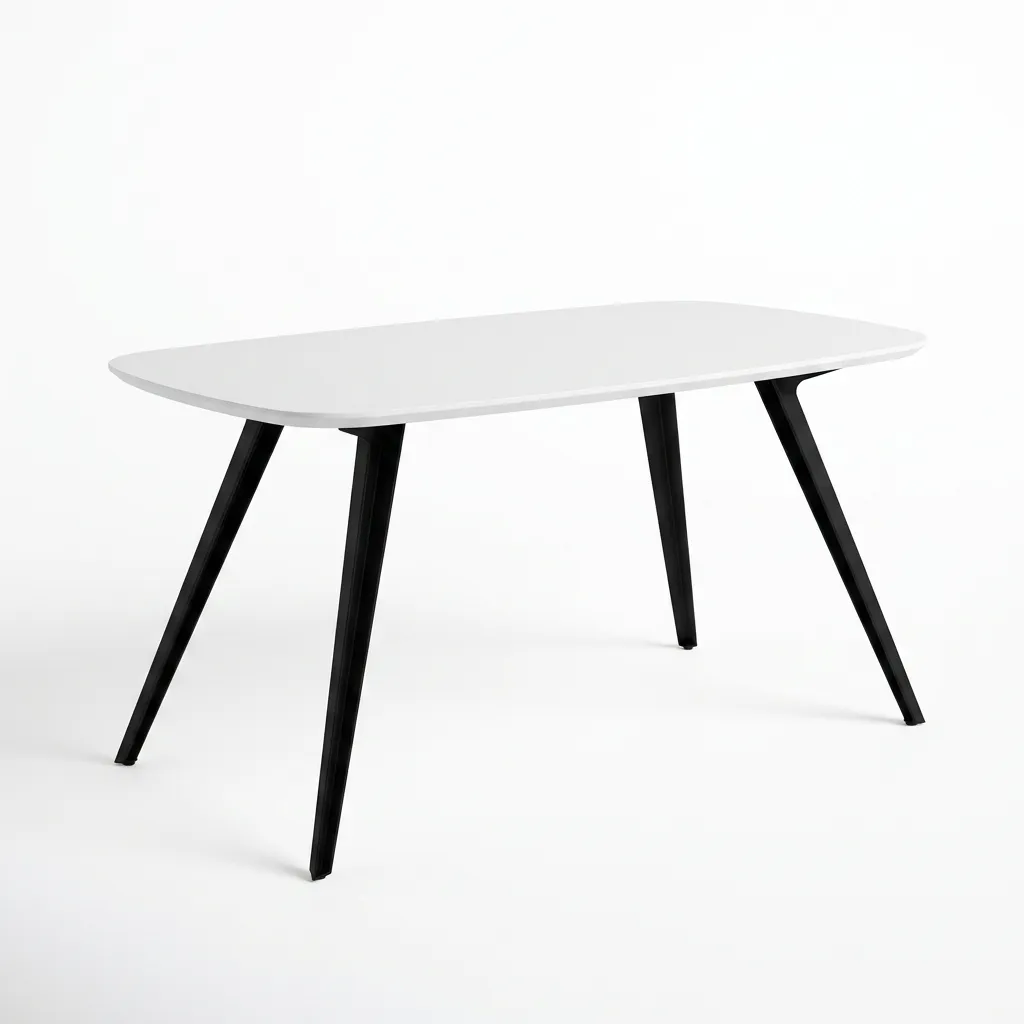 WOOD RA PPBlanca | Mesa Comedor 1.4x0.8mt - Para 6 Comensales